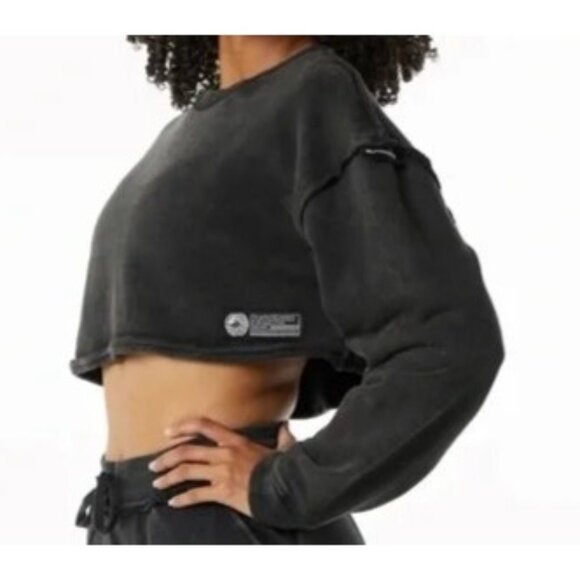 Alphalete Tops - Alphalete Womens S Very Terry Oversized Cropped Pullover Sweatshirt in Onyx NWT